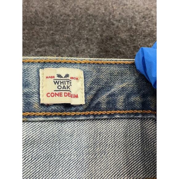 NWT LEVI’S 501 WHITE OAK, SELVEDGE DENIM JEANS, DISTRESSED Tapered Leg 31 X 32 - Picture 3 of 3